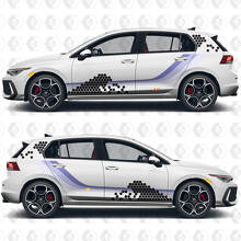 Honeycomb Heritage Side Stripes Vinyl Decals Kit for VW Volkswagen Golf_3