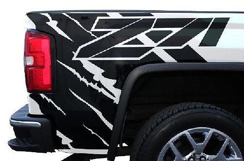 Z71 Bed Quarter Vinyl Decal Wrap Kit for GMC Sierra 2014-2017