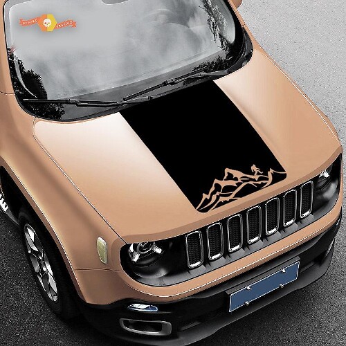 Mountain Yeti Bigfoot Hood Vinyl Decal for Jeep Renegade