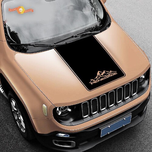 Mountain Graphic Vinyl Decal Sticker Hood Cast Option for Jeep Renegade