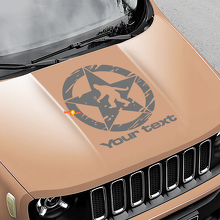 Yeti Sasquatch Army Star Distressed Scratched Hood Vinyl Decal Sticker for Jeep Renegade 2