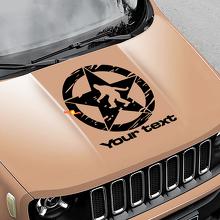 Yeti Sasquatch Army Star Distressed Scratched Hood Vinyl Decal Sticker for Jeep Renegade 3