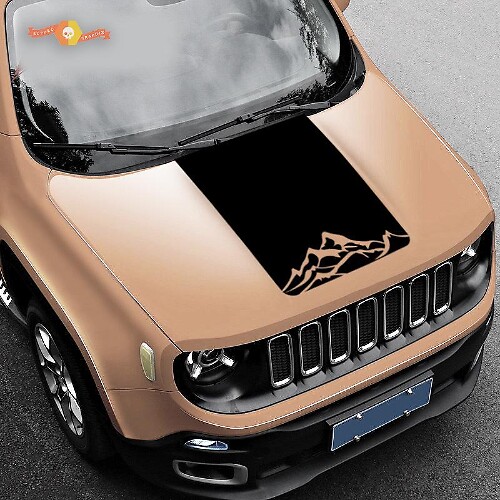 Mountain Graphic Vinyl Decal Sticker Hood for Jeep Renegade