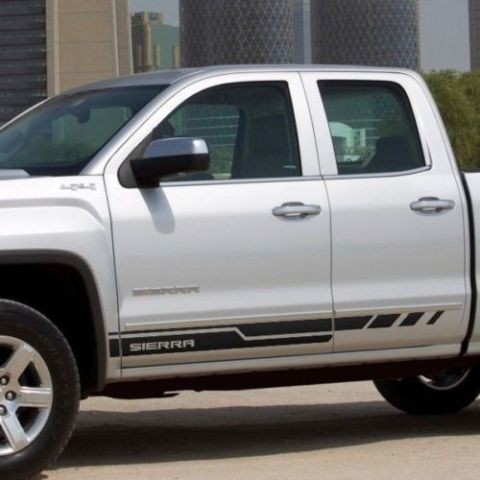 Sierra Lettering Geometric Side Door Panel Stripes Sticker Decal Graphics for GMC Sierra