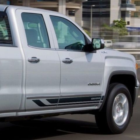 Dual Branded Stripes Side Vinyl Decal Sticker for GMC Sierra