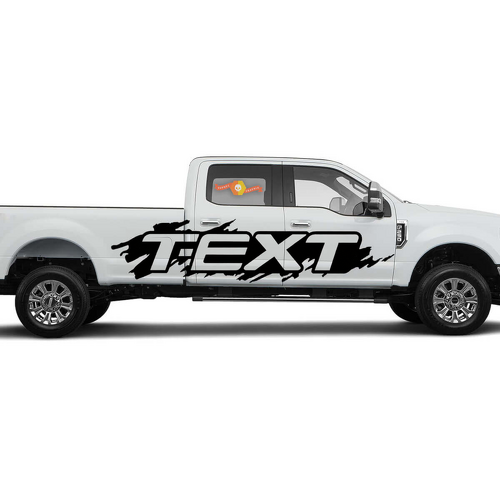 TEXT Mud Splash Side Vinyl Decal Kit for Musclecar F-250