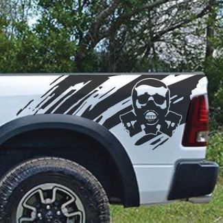Biohazard Skull Splash Splatter Grunge Pickup Truck Vinyl Decal bed Graphic Cast
