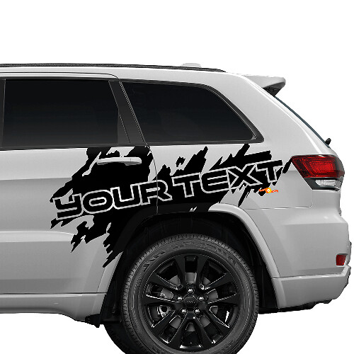 Custom Text Splash Splatter Rear Door Side Graphic Vinyl Sticker Decal for Jeep Cherokee Trailhawk