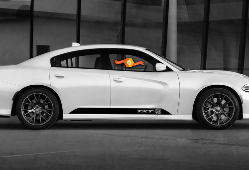 TXT Custom Cat Head Accent Stripe Pair Rocker Panel Vinyl Decal Sticker for Dodge Charger