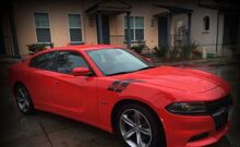 Branded Fender Hash Stripe Vinyl Decals for Dodge Charger 2012-2018_2