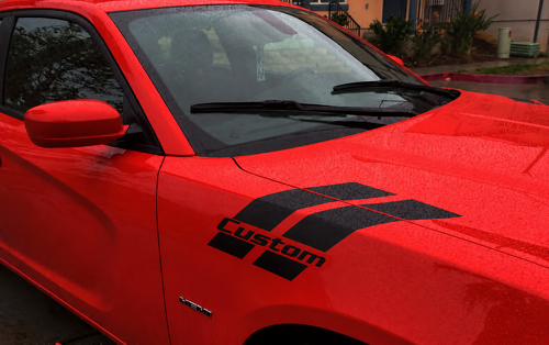 Custom Triple Hash Stripe Pair Hood Fender Vinyl Decal Sticker for Dodge Charger 2015-2017