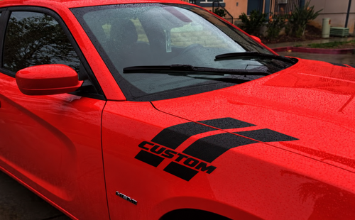 CUSTOM Hash Stripes Fender Hood Vinyl Decal Sticker for Dodge Charger Hellcat 2015-2017