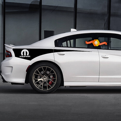 Mopar Style Stripes Bedside Vinyl Decal Sticker for Dodge Charger 2015-2017