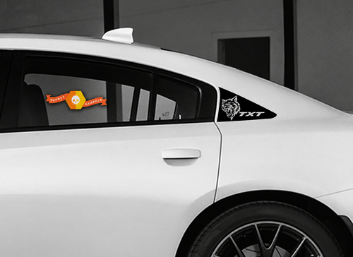 TXT Custom Cat Head C Pillar Pair Pillar Vinyl Decal Sticker for Dodge Charger SRT, Hellcat 2011-2018