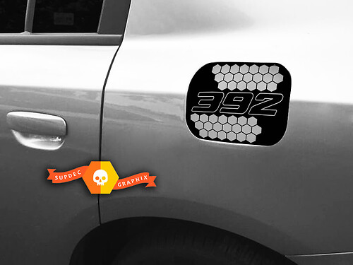 392 Honeycomb Fuel Door Vinyl Decal Sticker for Dodge Charger 2015-2017