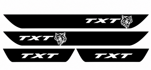 TXT Custom Cat Head Four Piece Door Sill Set Door Vinyl Decal Sticker for Dodge Charger SRT, Hellcat 2016-2018