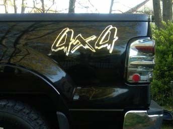 4x4 Grunge Style Bedside Vinyl Decal Sticker for Chevrolet Silverado