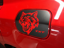 TXT Cat Head Fuel Door Overlay Rear Fender Vinyl Decal Sticker for Dodge Charger — Hellcat Style_2