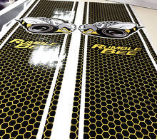 Rumble Bee Honeycomb Bedside Stripes Vinyl Decals Set for Dodge Ram 1500 2500_3