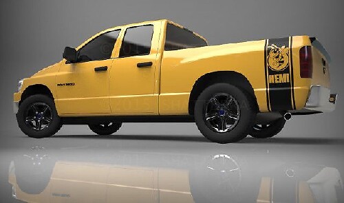 Rumble Bee Hemi Stripes Bedside Vinyl Decal Sticker for Dodge Ram 1500