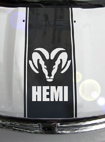 Ram Truck Hood Stripes Vinyl Decal Sticker Graphic DH-004B for Dodge Ram 1500 2500 3500