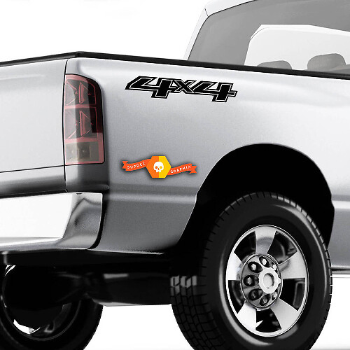 2X 2014-2020 Chevy 4x4 Decals Silverado GMC Sierra Truck Bed Side Vinyl Stickers