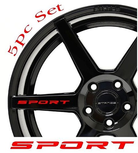 Sport Lettering Wheels Rims Vinyl Decal Sticker for Cars