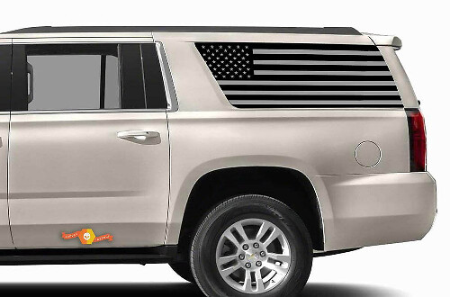 American Flag Rear Quarter Window Vinyl Decals for Chevy Suburban GMC Yukon Denali XL