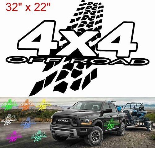 4x4 Off Road Tire Track Side Vinyl Decal Sticker