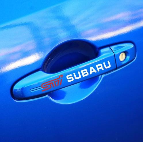 4PCS Reflective STI Auto Door Handle Bar Decal Vinyl Car Sticker for SUBARU DIY
