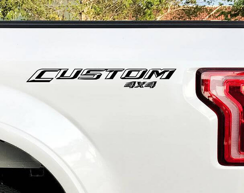 CUSTOM 4X4 Angular Lettering Bedside Vinyl Decal for Musclecar truck 2015 2016