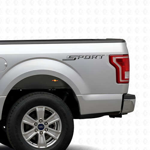 Sport Outlined Lettering Bedside Vinyl Decal Sticker for Musclecar truck 2015-16