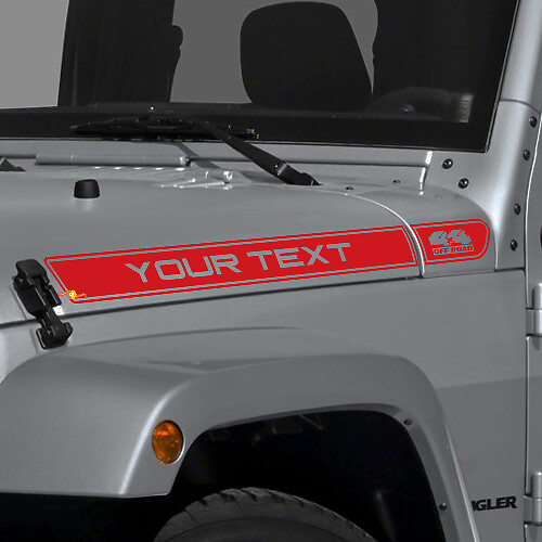 Custom Text 4x4 Off Road Logo Hood Stripe Vinyl Sticker Decal for Jeep Wrangler TJ