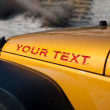 Custom Text Scrached Distressed Style Hood Vinyl Sticker Decals for Jeep Wrangler JK JL 2