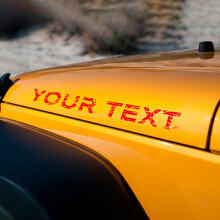 Custom Text Scrached Style Hood Vinyl Decal Sticker for Jeep Wrangler_2