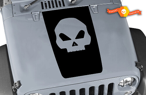 Skull Hood Blackout Vinyl Decal for Jeep Wrangler JK TJ YJ JL