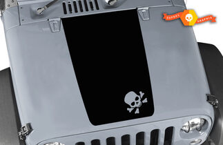 Skull Hood Blackout Vinyl Decal Sticker fits: Jeep Wrangler JK TJ YJ JL