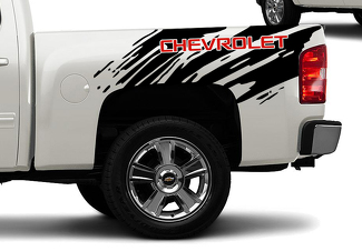 2 Color Chevrolet Chevy Splash Grunge Logo Truck Vinyl Decal bed Graphic