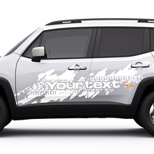 Custom Text Tire Tracks Side Splash Graphic Vinyl Decal Sticker for Jeep Renegade  2