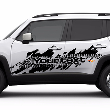 Custom Text Tire Tracks Side Splash Graphic Vinyl Decal Sticker for Jeep Renegade  3