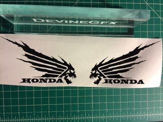 2x Honda Wings Decal Vinyl Sticker Car Window Wall Logo Skull Death