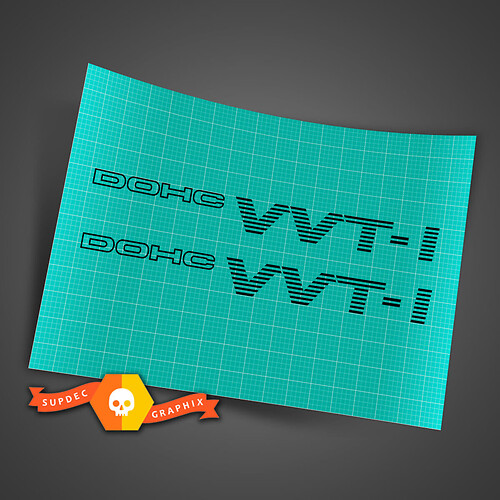 Pair of VVTI DUAL vinyl Sticker Decals - SET of 2