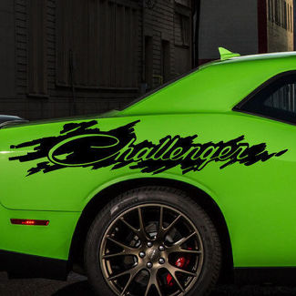 Dodge Challenger Splash Distressed Logo Graphic Vinyl Decal Sticker Vehicle Car