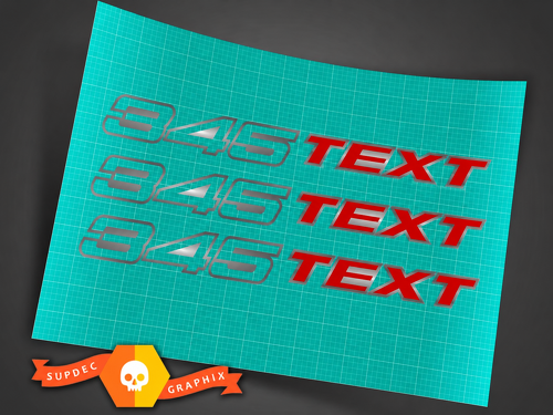 345 Hemi Style Custom TEXT 5.7L Pair Hood Vinyl Decal Sticker for Dodge Challenger