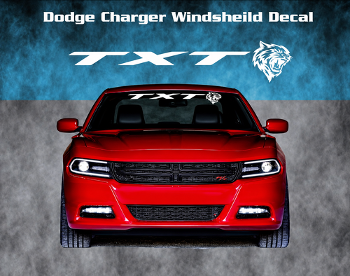 TXT Cat Head Banner Windshield Vinyl Decal Sticker for Dodge Charger Hellcat