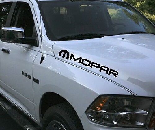 2 Truck Car Vinyl 4x20 Rebel Hood Both Sides Decal for Dodge Ram