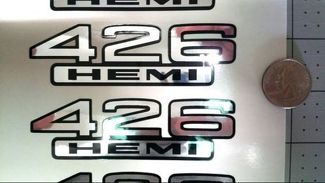 Hemi Decals 426 Chrome & Black Fender Decal Kit 2pcs Stickers UV 0149