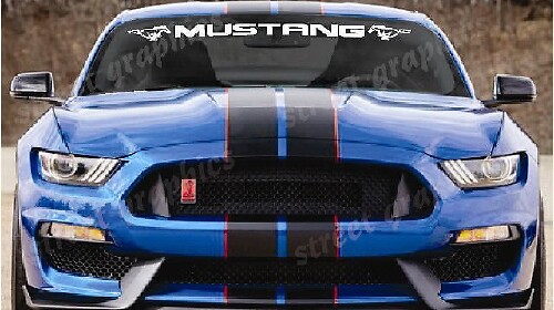 Windshield Logo Text Banner Vinyl Decal Sticker for Ford Mustang GT