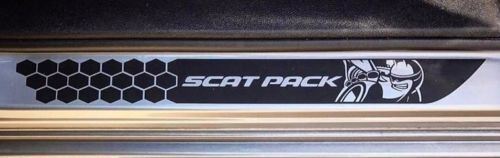 Honeycomb Scat Pack Style Door Sill Vinyl Decals Kit for Dodge Challenger 2015-2018