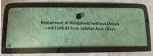 JEEP WRANGLER Windshield Replacement Stickers Decals (JK, TJ), Grill and Corner, Replica 3
